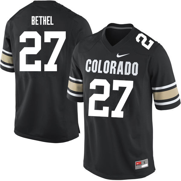 Men #27 Nigel Bethel Colorado Buffaloes College Football Jerseys Sale-Home Black